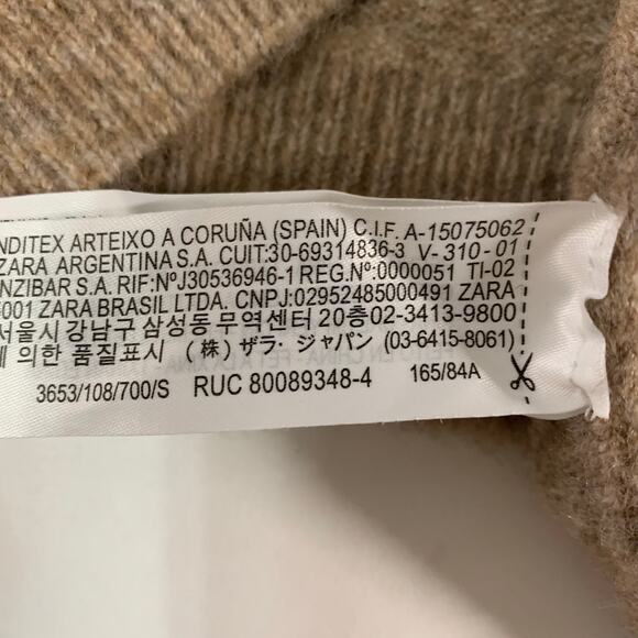 Zara S Womens Fuzzy Knit Tank Tan Neutral Sleeveless Cropped Blogger Fav - Picture 9 of 9